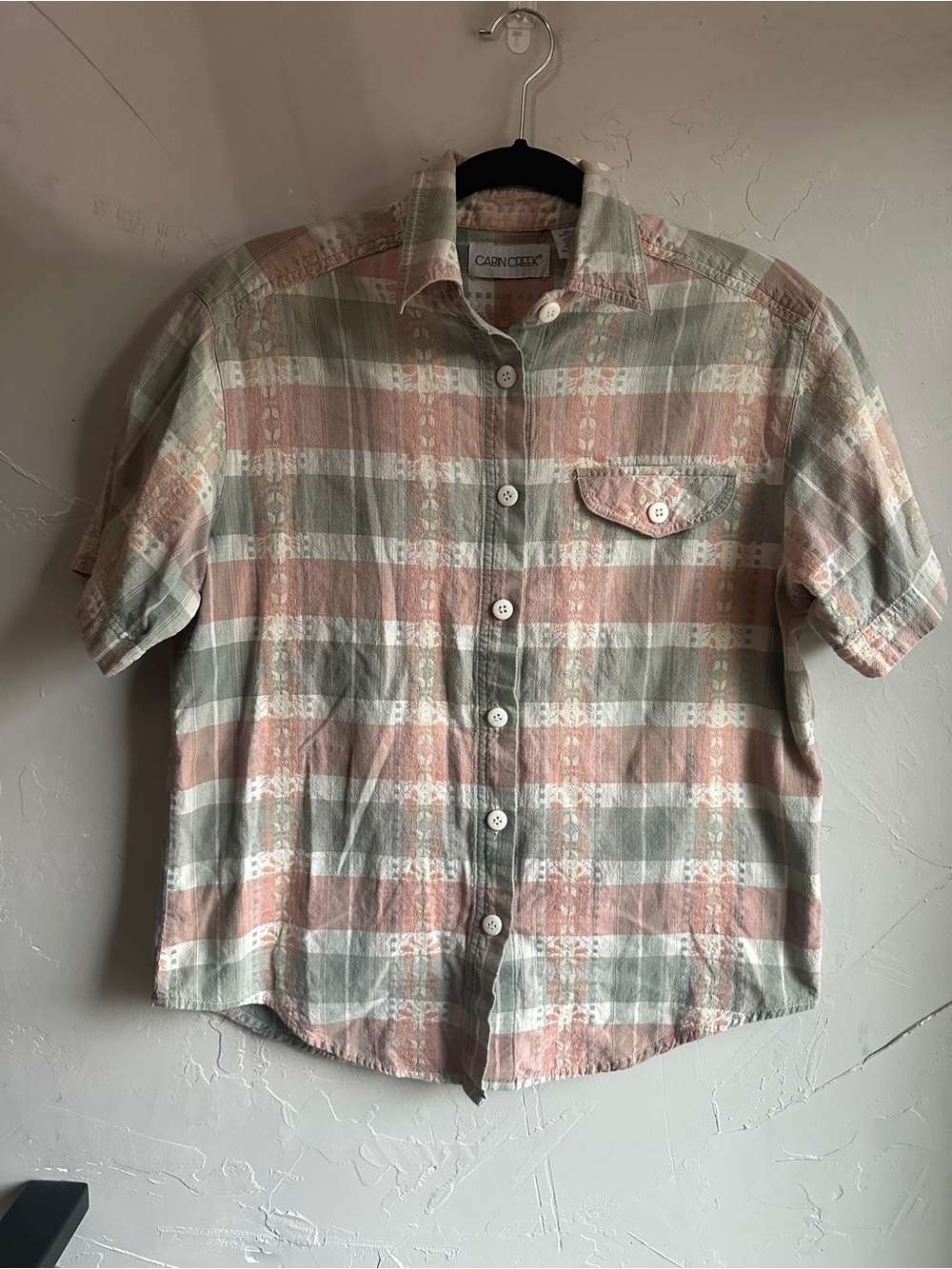 Cabin Creek Plaid Cotton Shirt Prairie Cabincore Granola Heritage Western M
